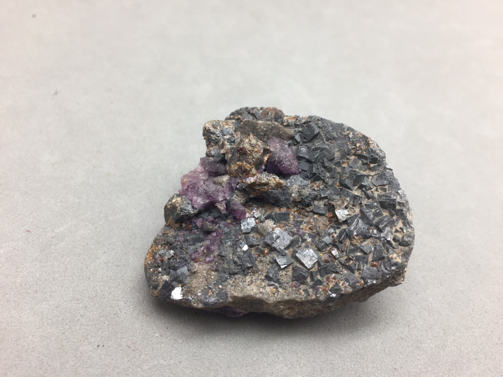 Purple Fluorite & Sphalerite Hardin Co Illinois Mineral Specimen 1 7/8″