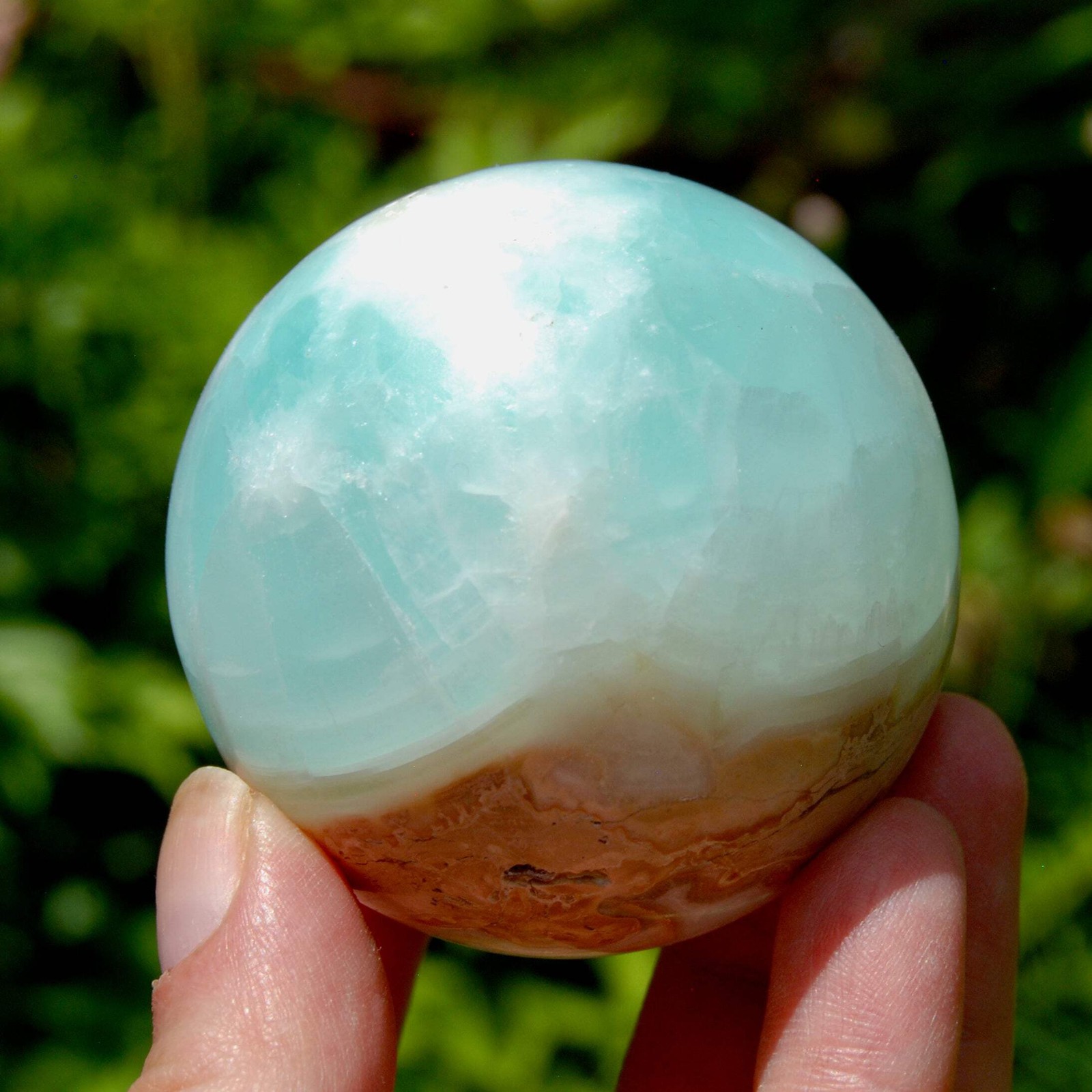 AAA Caribbean Blue Calcite Crystal Sphere | 60mm 300g Stone of Serenity