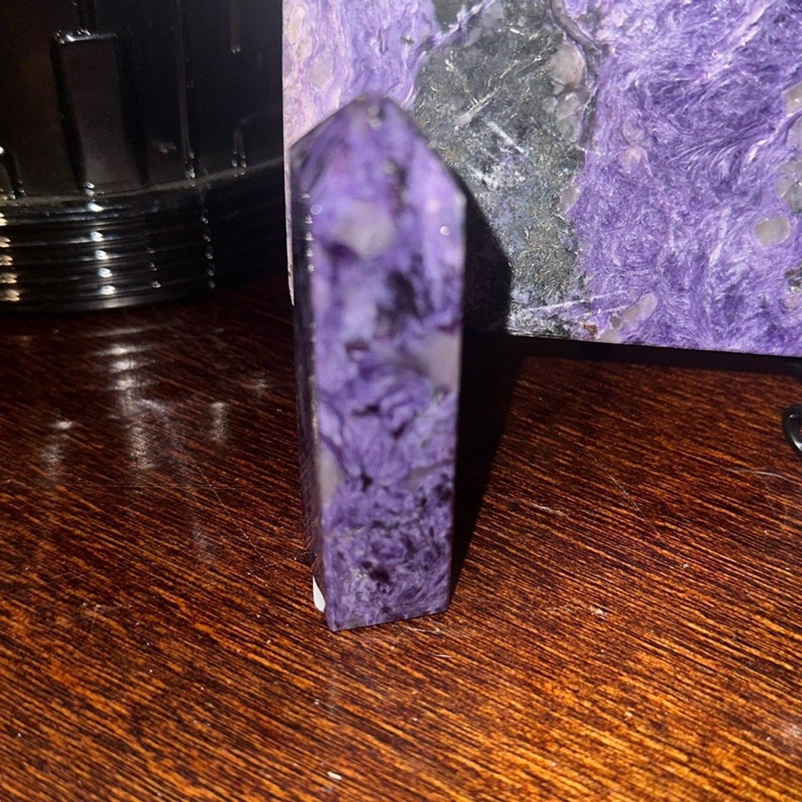 Charoite Set – Slab, Sphere, Tower – CHAROITESET-001