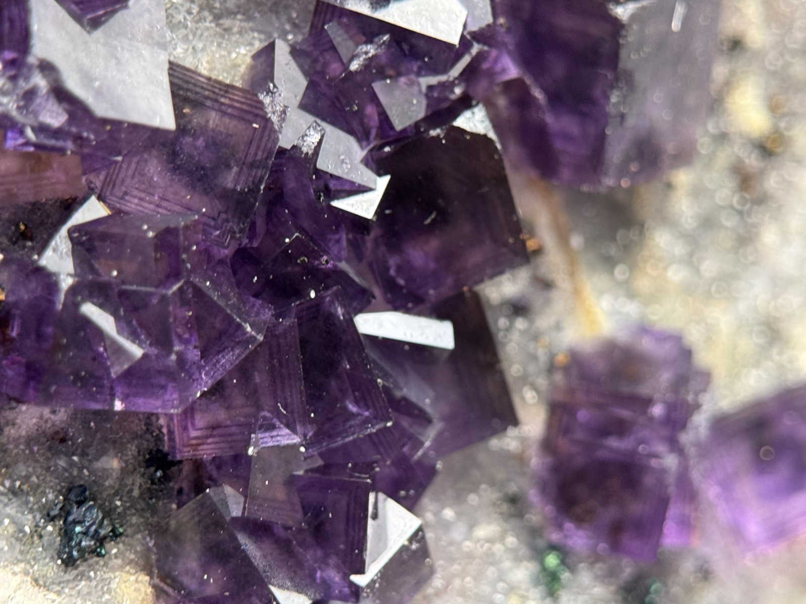 Simply Incredible!! INSANE zoned cubic purple fluorite-FLUORESCENT! Anhui, China