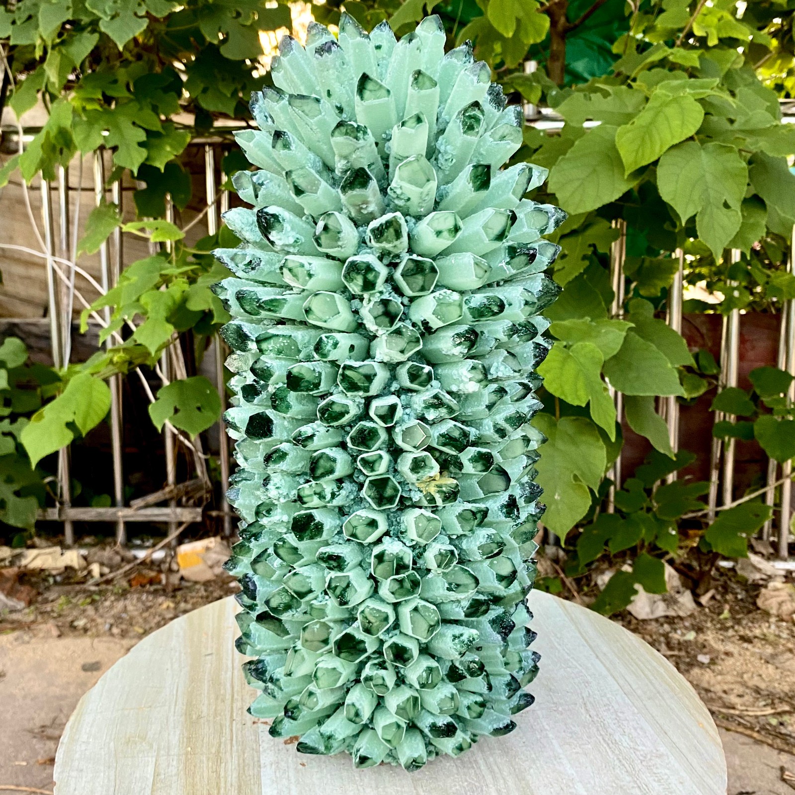 32.18LB New Find green Phantom Quartz Crystal Cluster Mineral Specimen Healing