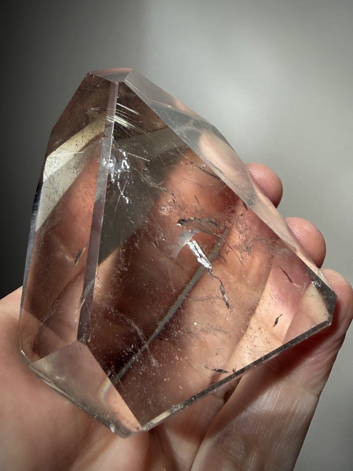 Gold Rutilated Quartz Crystal Optical Quartz Rutile Inclusion Quartz Polished