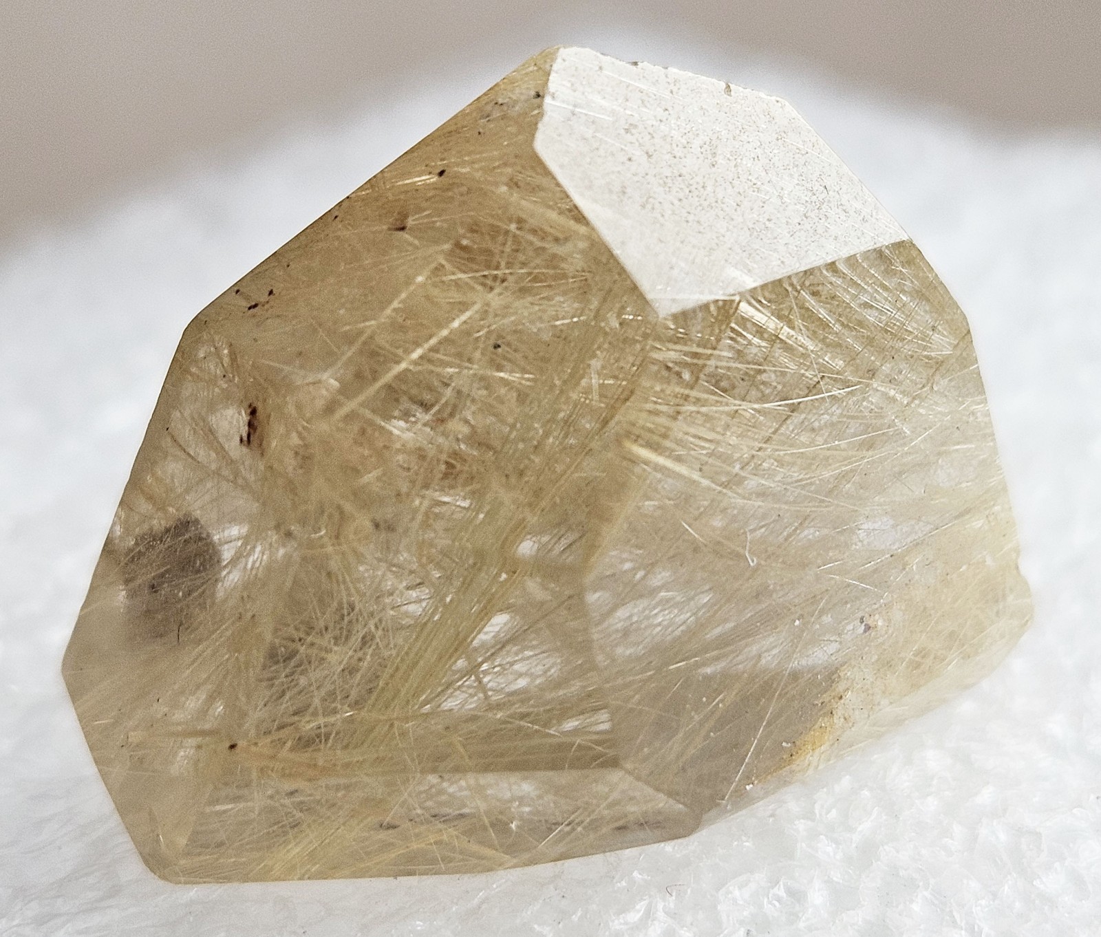 Lustrous Golden Rutile in Quartz Point, Brazil, 1” x 0.8” x 0.7” + Free Stand
