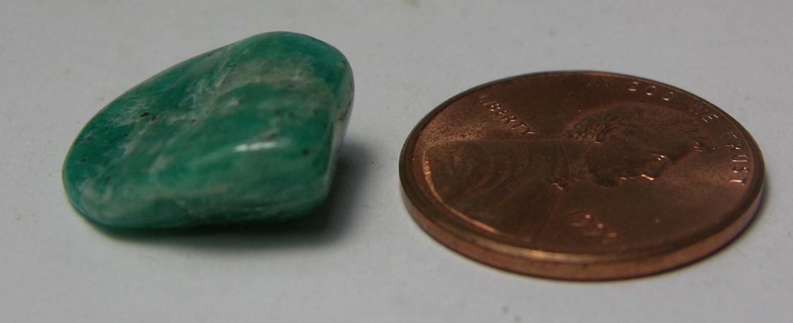 #8 Russia 9.60ct Natural Tumbled Rough Amazonite Crystal Specimen 1.90g 16.00mm