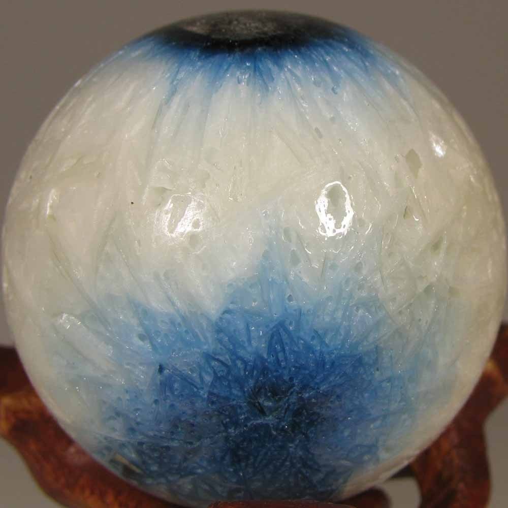 38mm Blue Ice GLACIERITE Sphere Ball w/ Stand – Indonesia