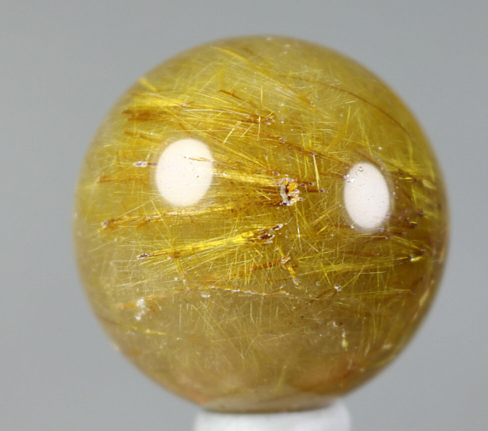36mm Natural Clear Golden Hair Rutilated Quartz Crystal Sphere Ball Specimen