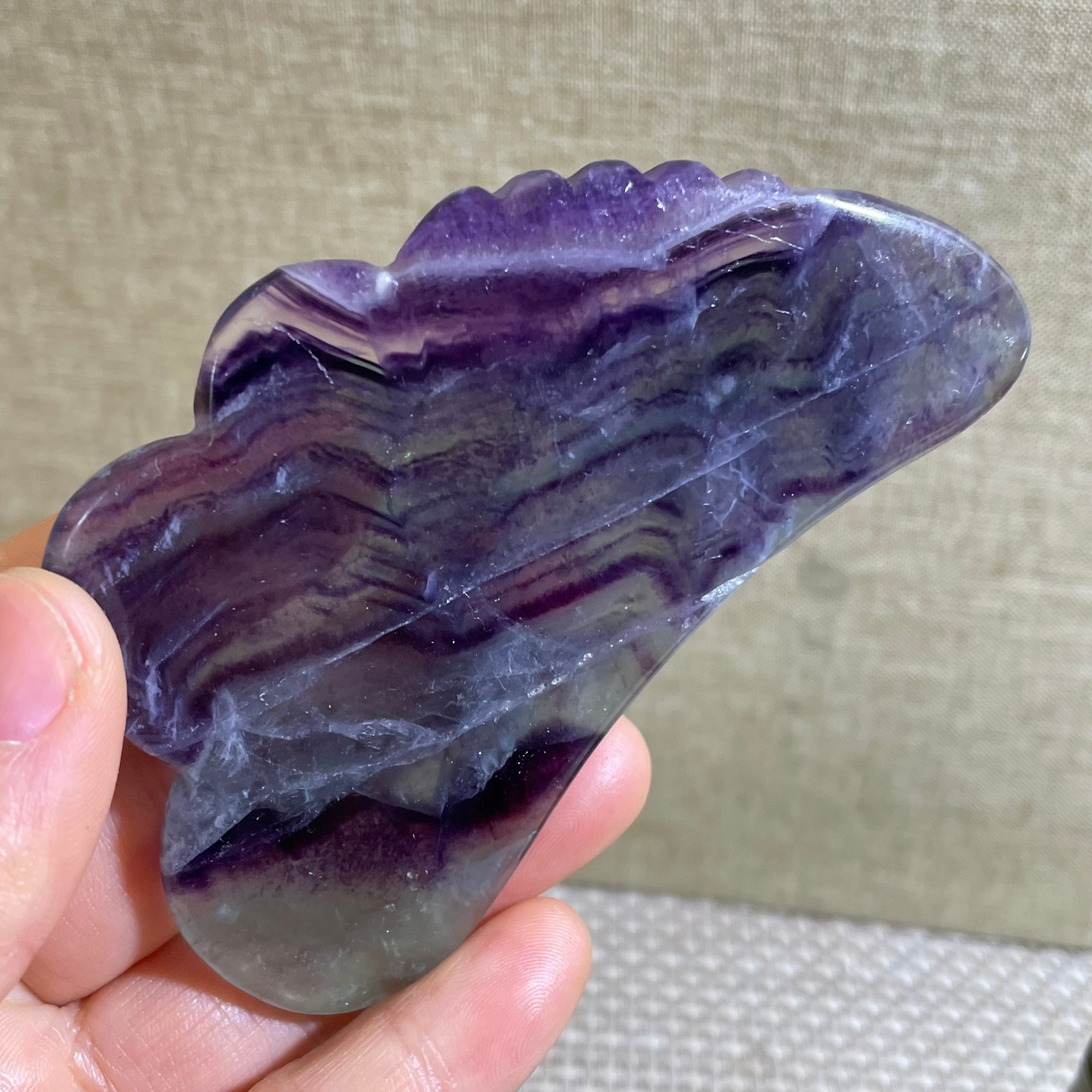 80g beautiful Rainbow Fluorite Rough stone specimens cure