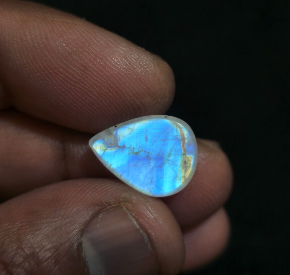 Rare Rainbow Moonstone Pear Shape Size 19×10.50×5 mm Loose Gemstone For Jewelry