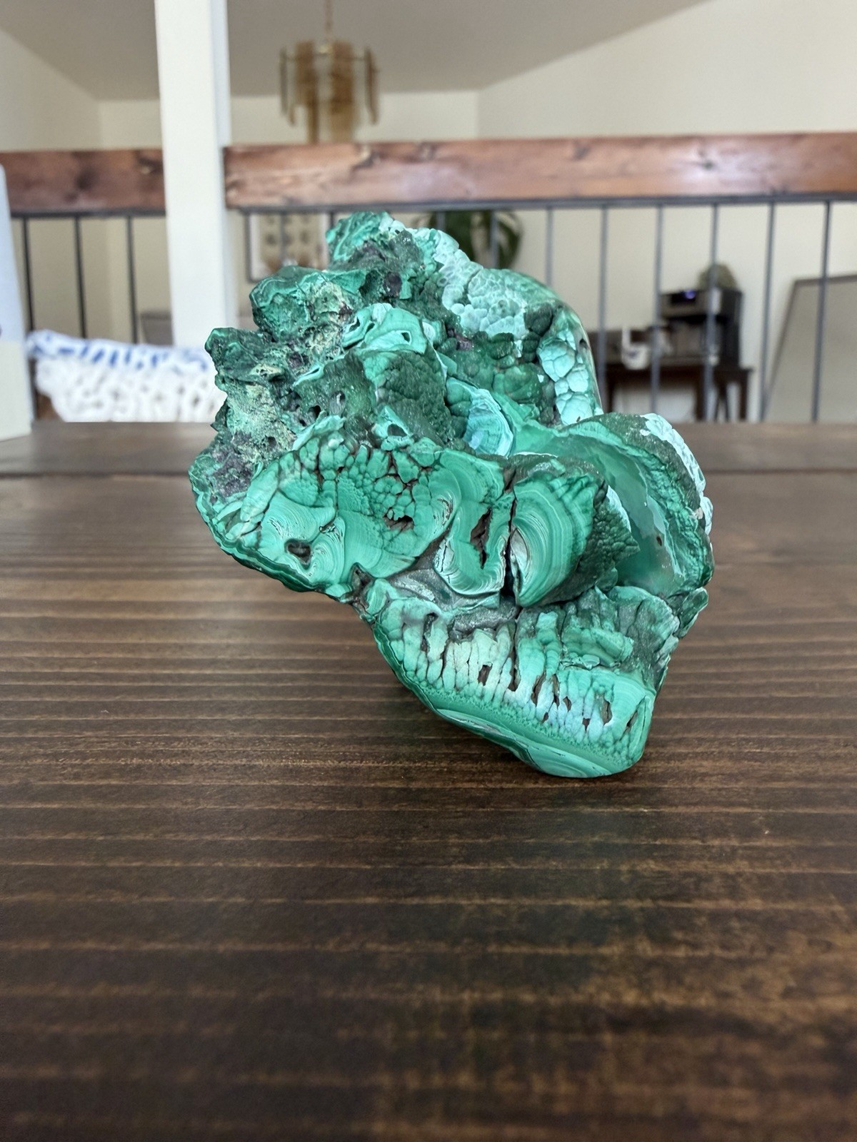 2.6” Carved MALACHITE skull, Rough and Polished