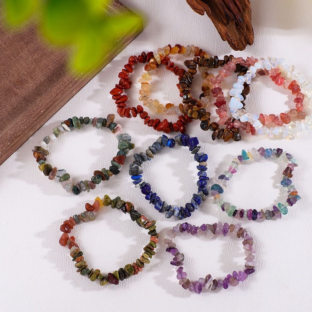 10pcs Reiki treatment Crystal Quartz Natural Stone Bracelet Charm Raw chip