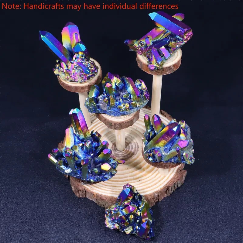 Rainbow Titanium Druzy Quartz Reiki Cluster Healing Mineral Specimen Home Decor
