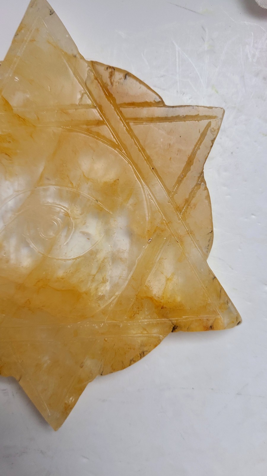 5.3″ A++ 249g Best Golden Healer All Seeing Eye No Evil Crystal Healing Carving