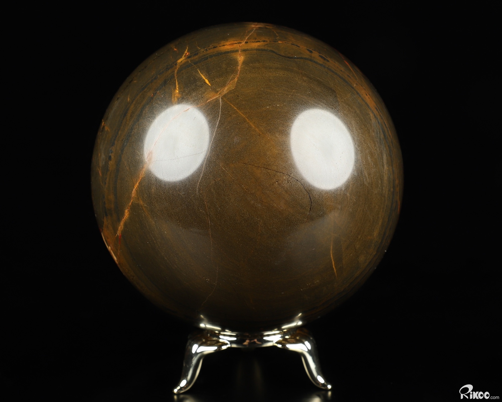 4.1″ Tiger Iron Eye Hand Carved Crystal Ball/Sphere, Crystal Healing