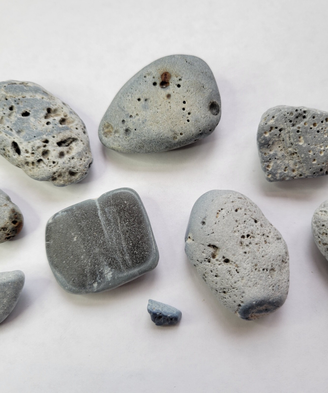 9 Pieces of Leland Blue Stone Mineral Slag Glass from Lake Michigan Beaches