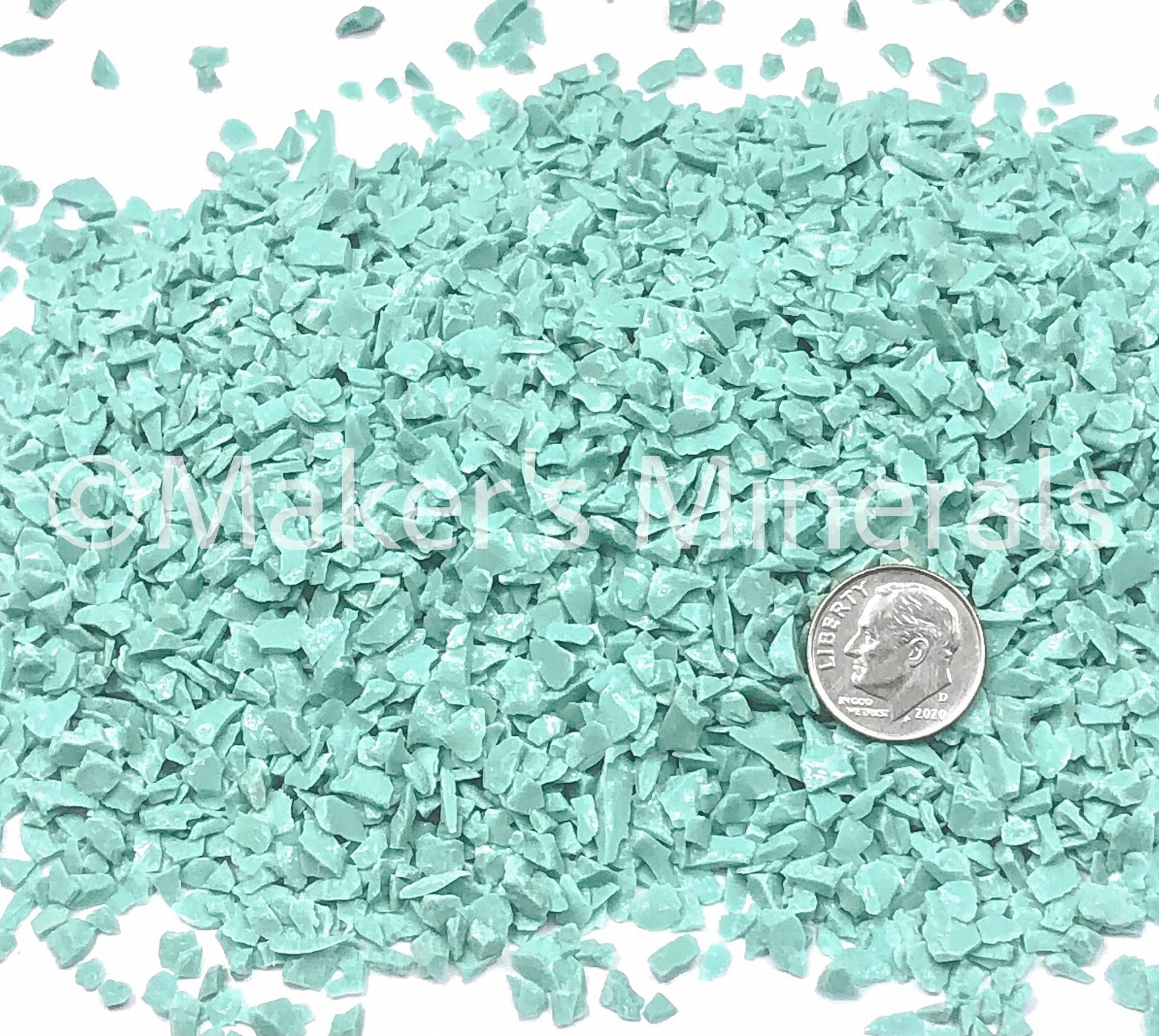 Crushed Blue-Green Turquoise Chips, Lab-Created, 2mm-4mm for Woodworking Inlay