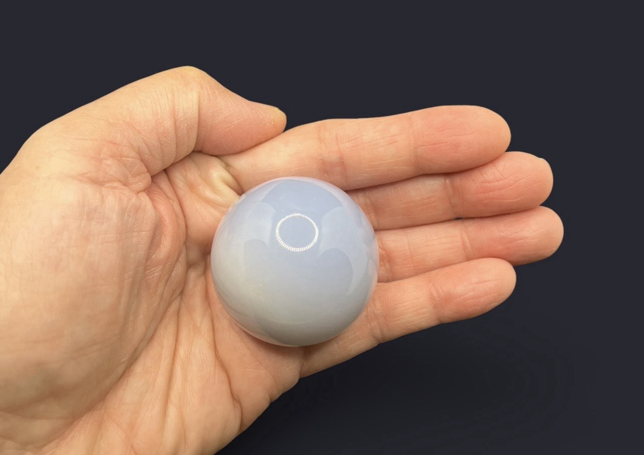 Blue CHALCEDONY Sphere From Turkey 40mm 87.5g RARE Reiki, Aura, Crystal Healing