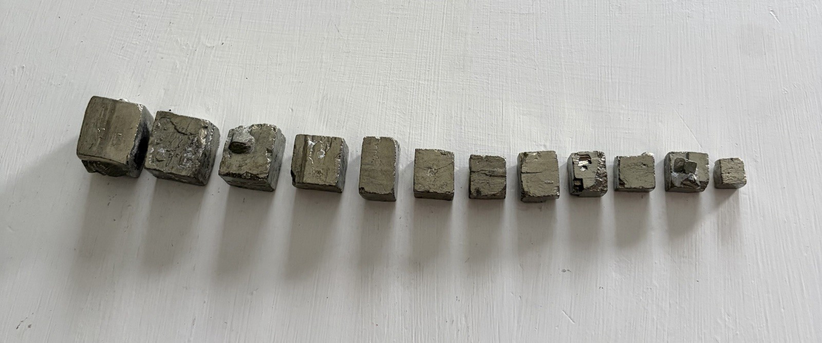 Gold Iron Pyrite Crystal Cubes (12 Cubes) Rough Raw Fools Gold 8.4oz