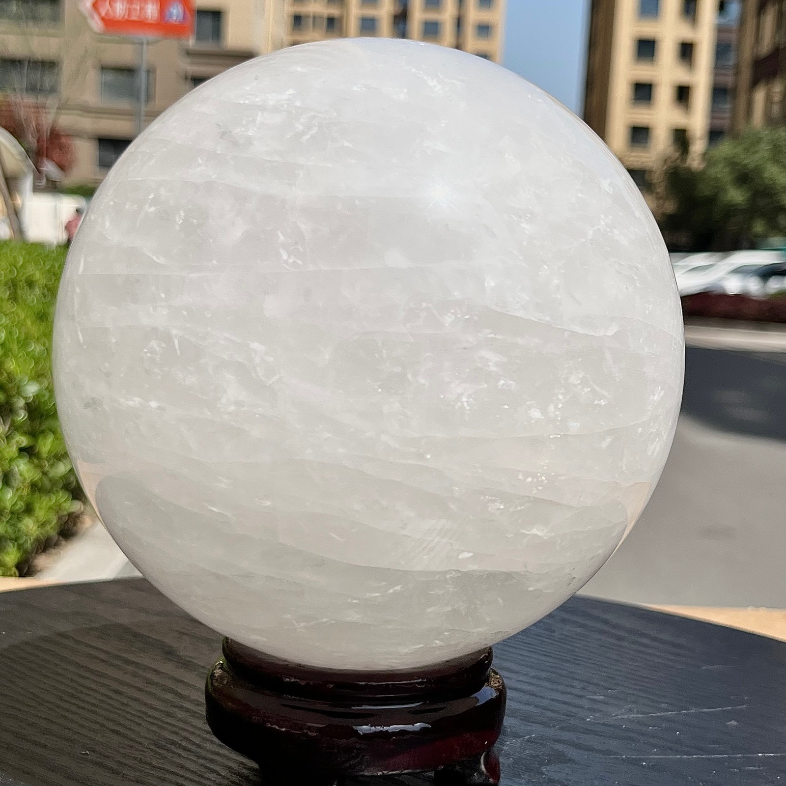Natural Quartz Crystal Sphere Ball Healing Stone Home Decor 10.5 lb