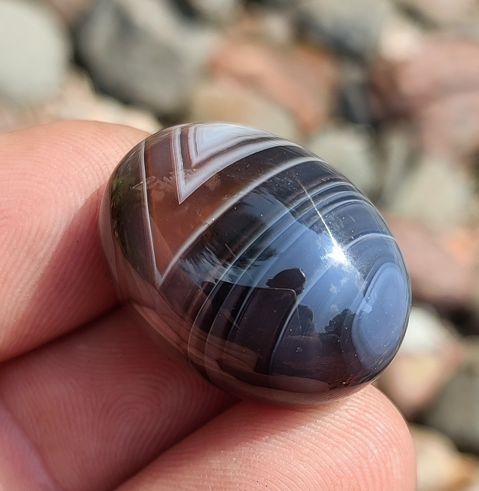 Natural Persian Agate, Polished 18g Mixed Color , Banded Persian Agate