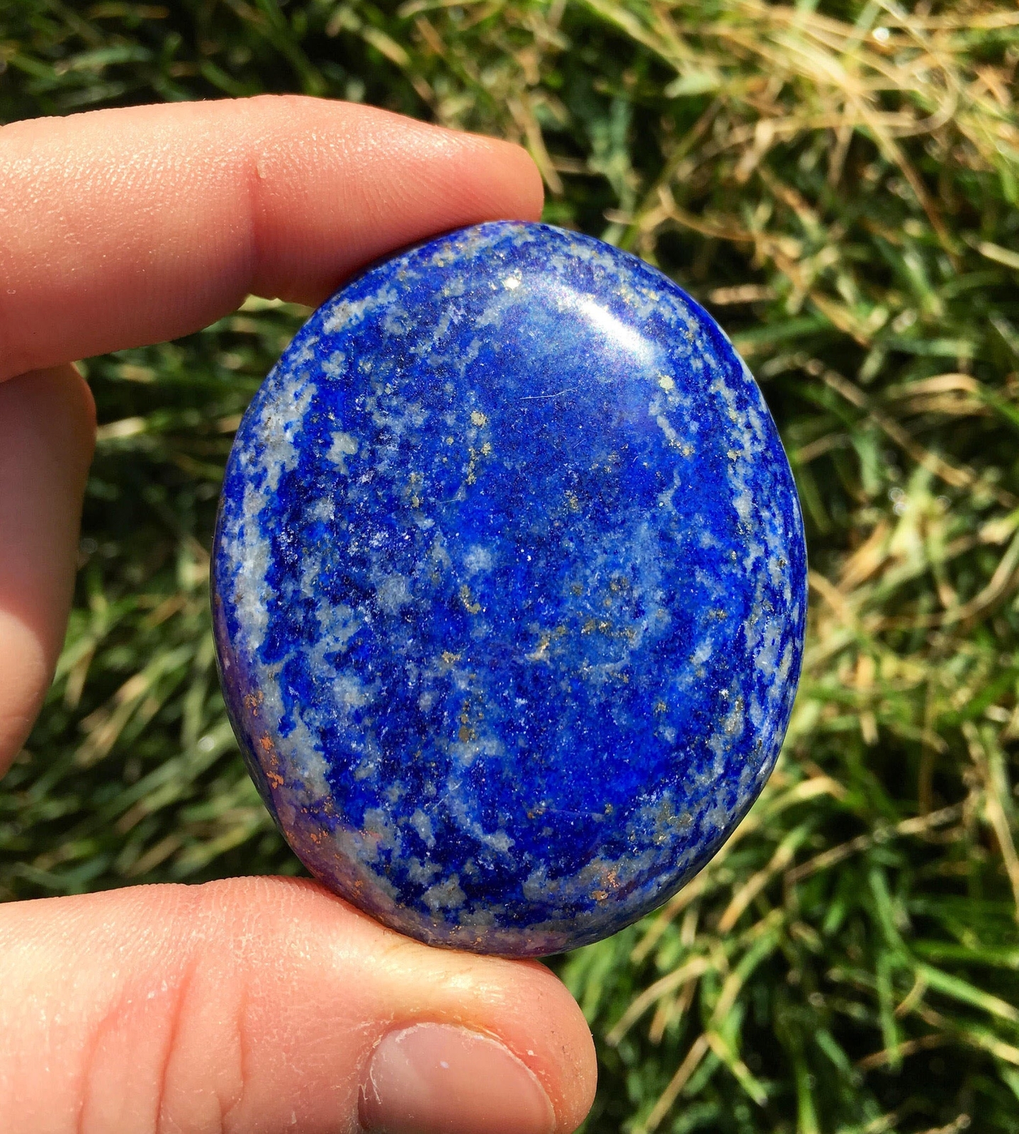 Lapis Lazuli Palm Stone, Natural Lapis Lazuli from Pakistan