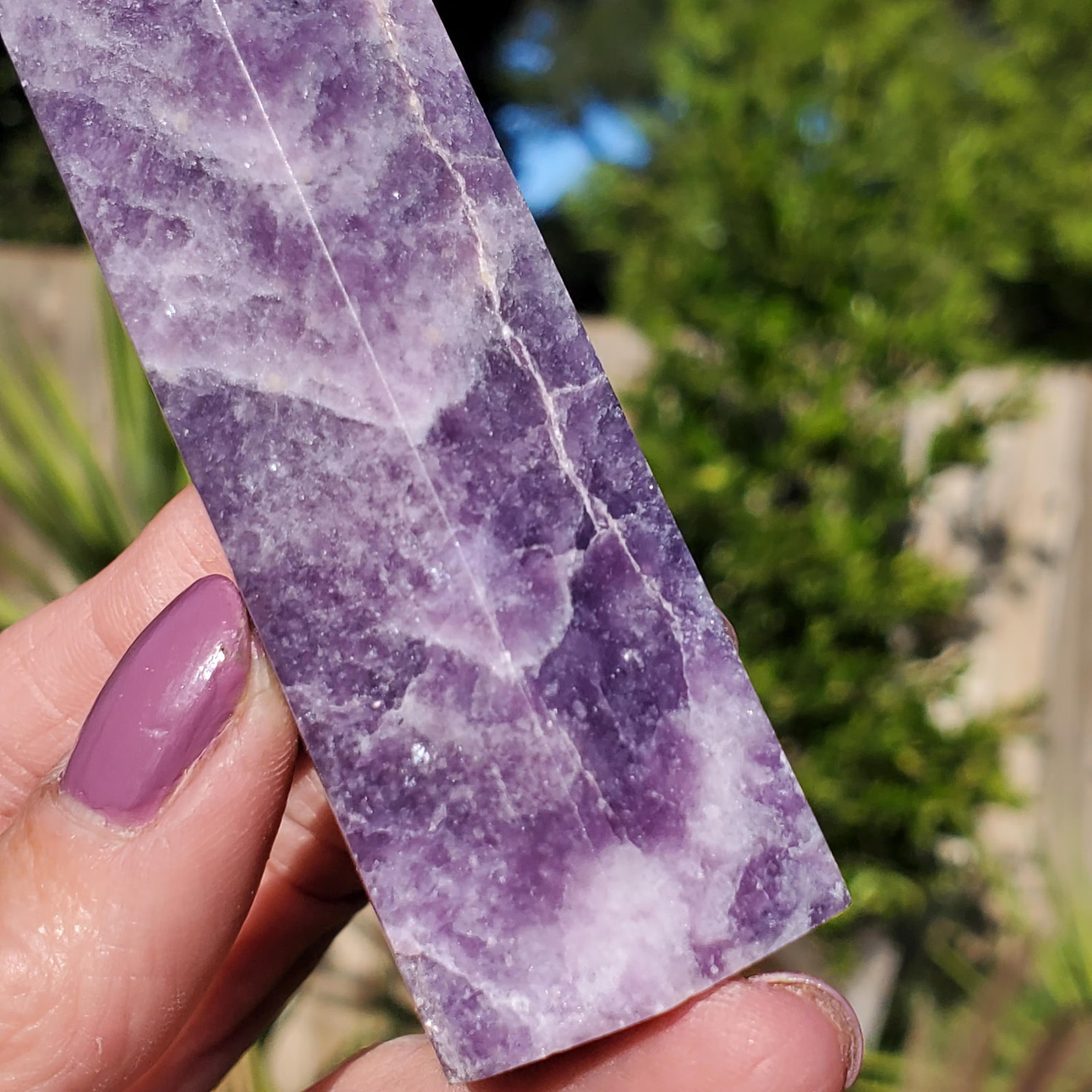 Lepidolite Mica Purple Lilac Point Tower 124 grams