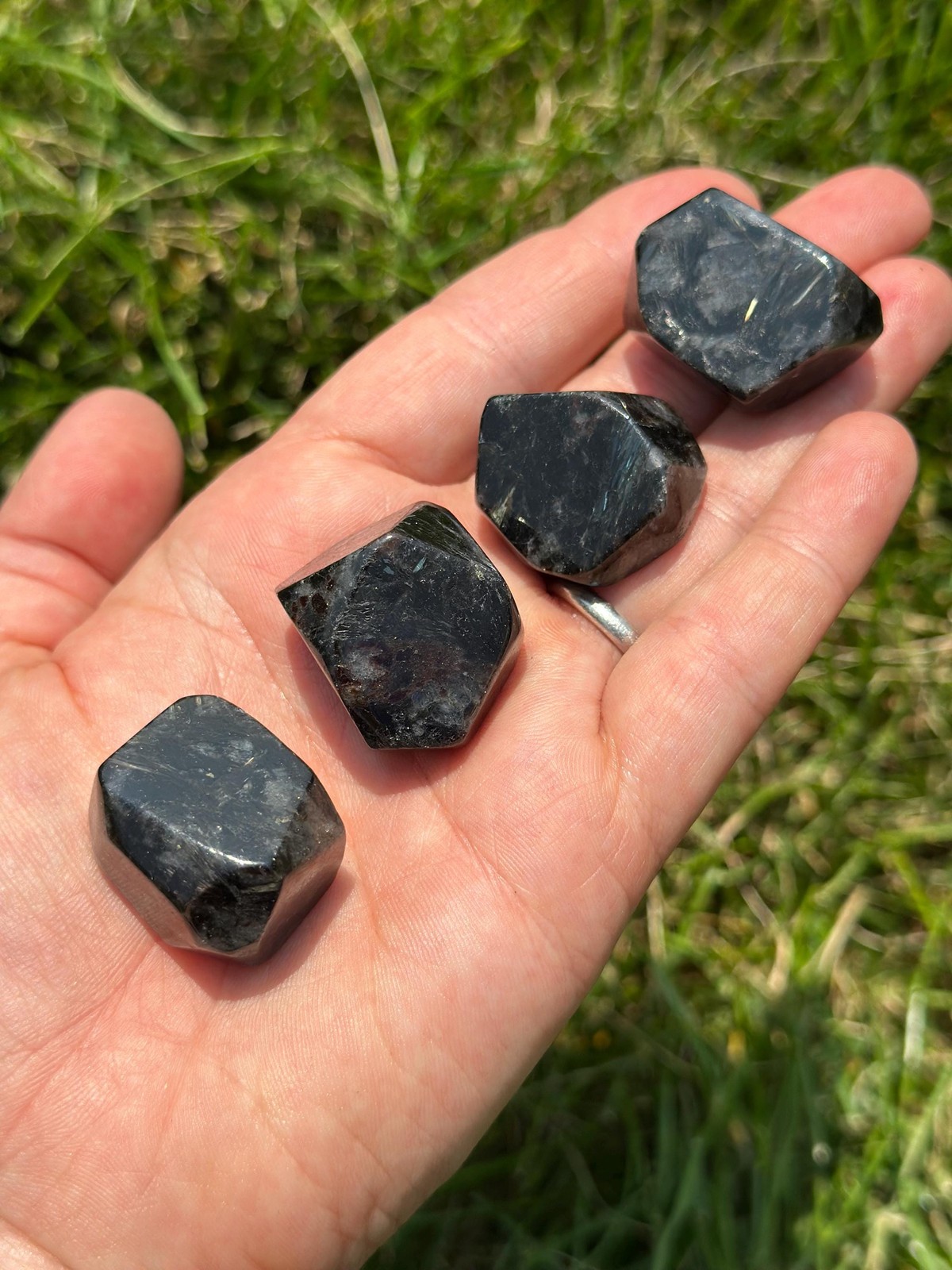 Arfvedsonite Free Form Stone, Natural Arfvedsonite from Canada