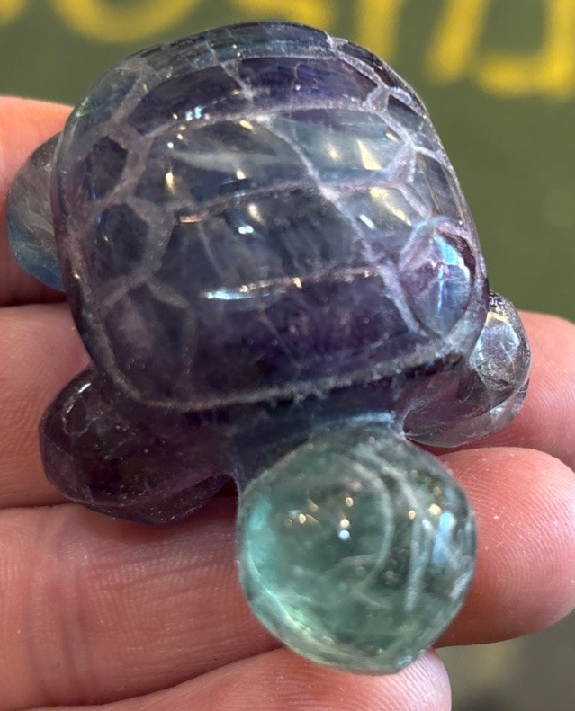 2 1/2” Fluorite Turtle Hand Carved 96.3 Grams