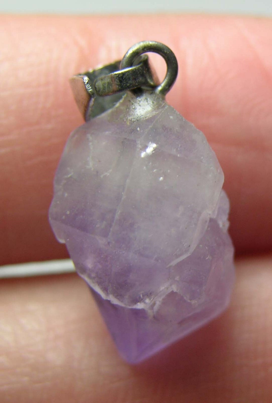 #35 Raw Rough 12.15ct 100% Natural Amethyst Crystal Point Pendant 2.40g 16.00mm