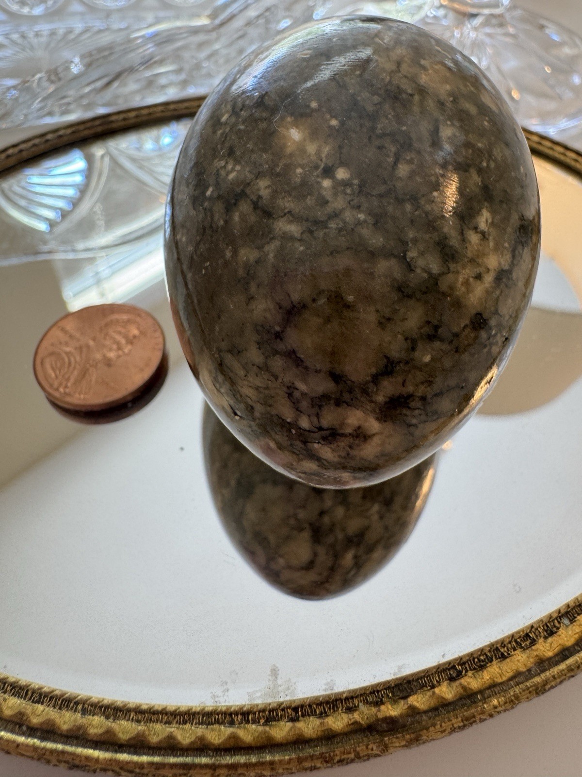 Ocean Jasper Crystal Egg Sphere Natural Healing Stone 2 3/8”