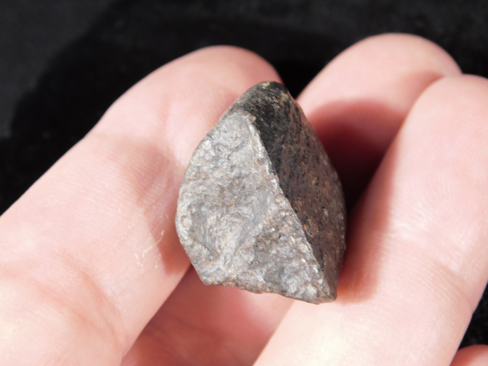 Small Stony METEORITE With Dark Fusion Crust 100% Natural Fell in Libya 16.2gr