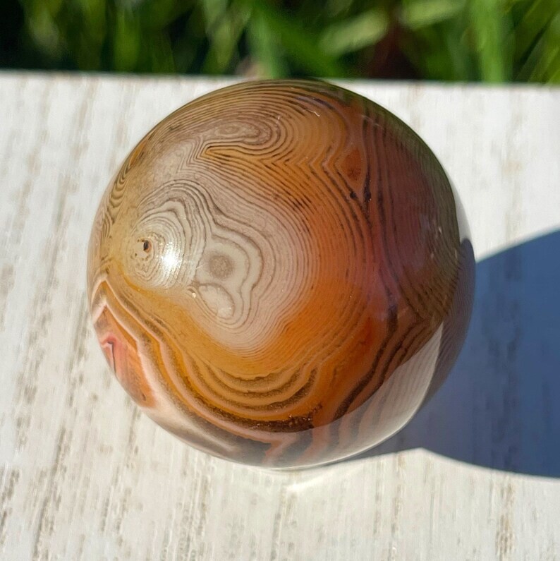 Sardonyx Sphere • Small Natural Crystal Ball Unique Stone Orb • Crystal Grids