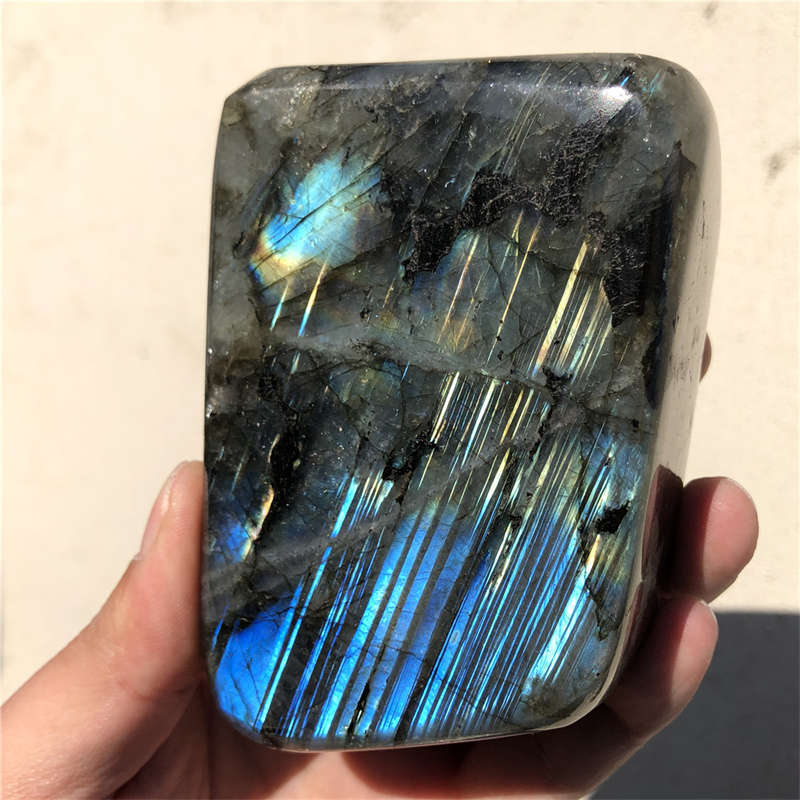820g Natural Labradorite Quartz Crystal Spectrolite Mineral Reiki healing