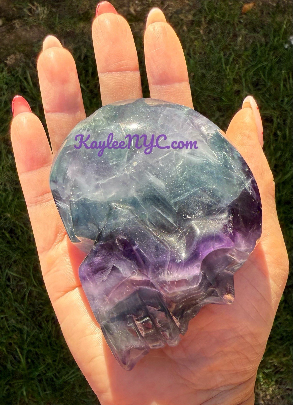Wholesale Lot 4 PCs Natural Rainbow Fluorite Crystal Skull Healing Energy