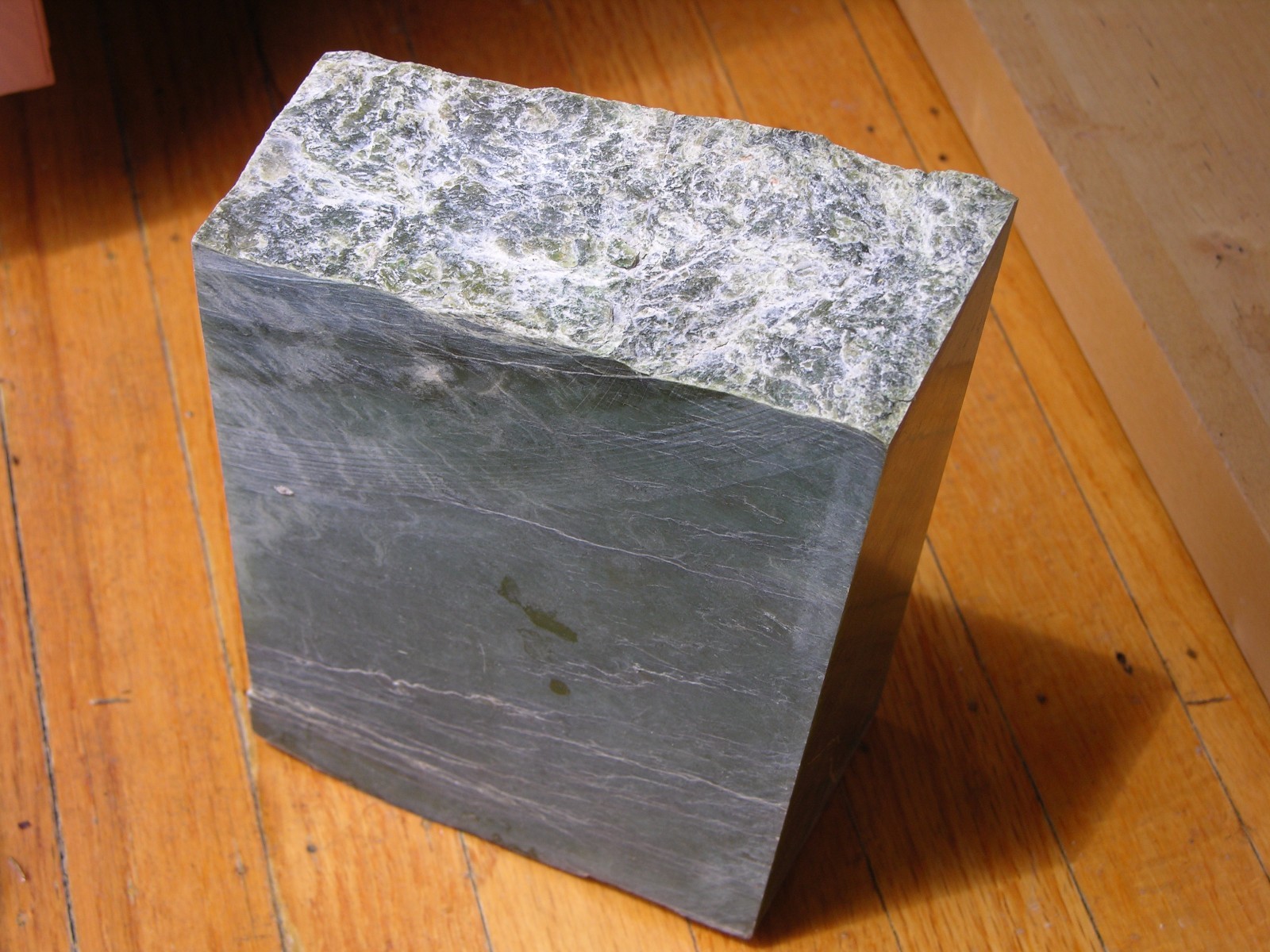 7345g BC Canada 100% Natural Raw Rough Green Jade Block Chunk Specimen 15.44 lb