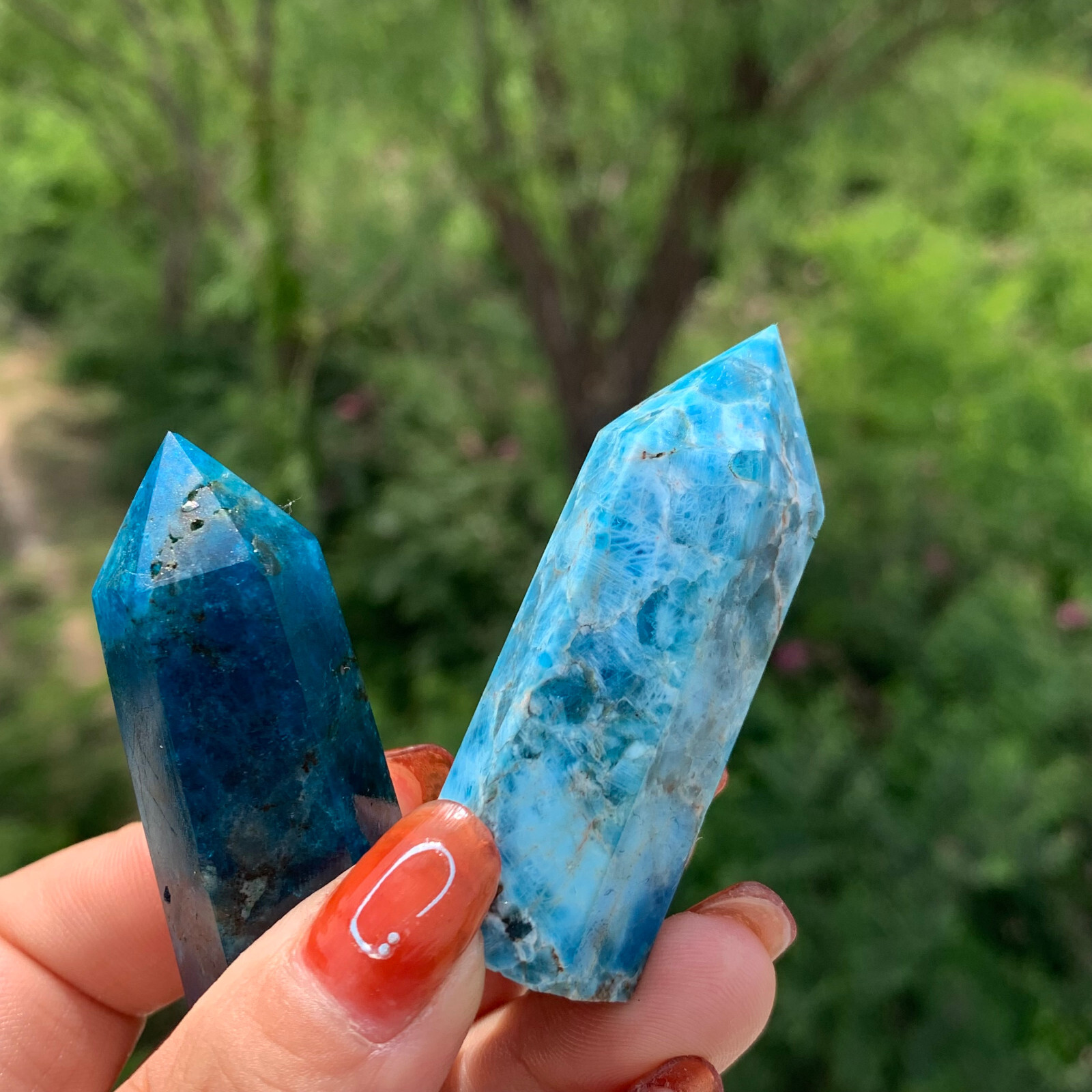 1LB natural apatite quartz obelisk crystal wand point healing random 40-70mm