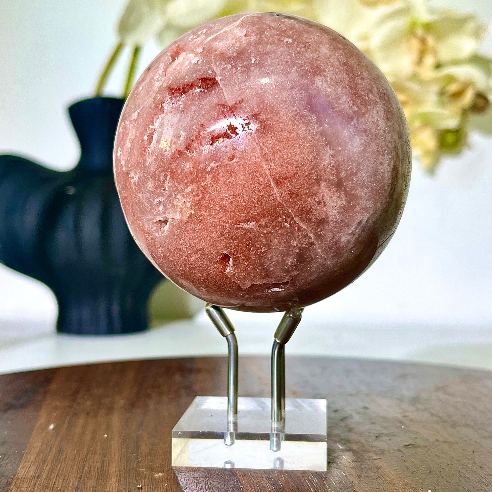 1.36LB Natural Purple Pink Crystal Advanced Cave Spherical Spiritual Decoration