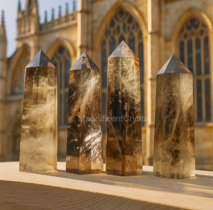1lb Wholesale Natural Smoky Quartz Tower Point Energy Crystal Decor Art Displays