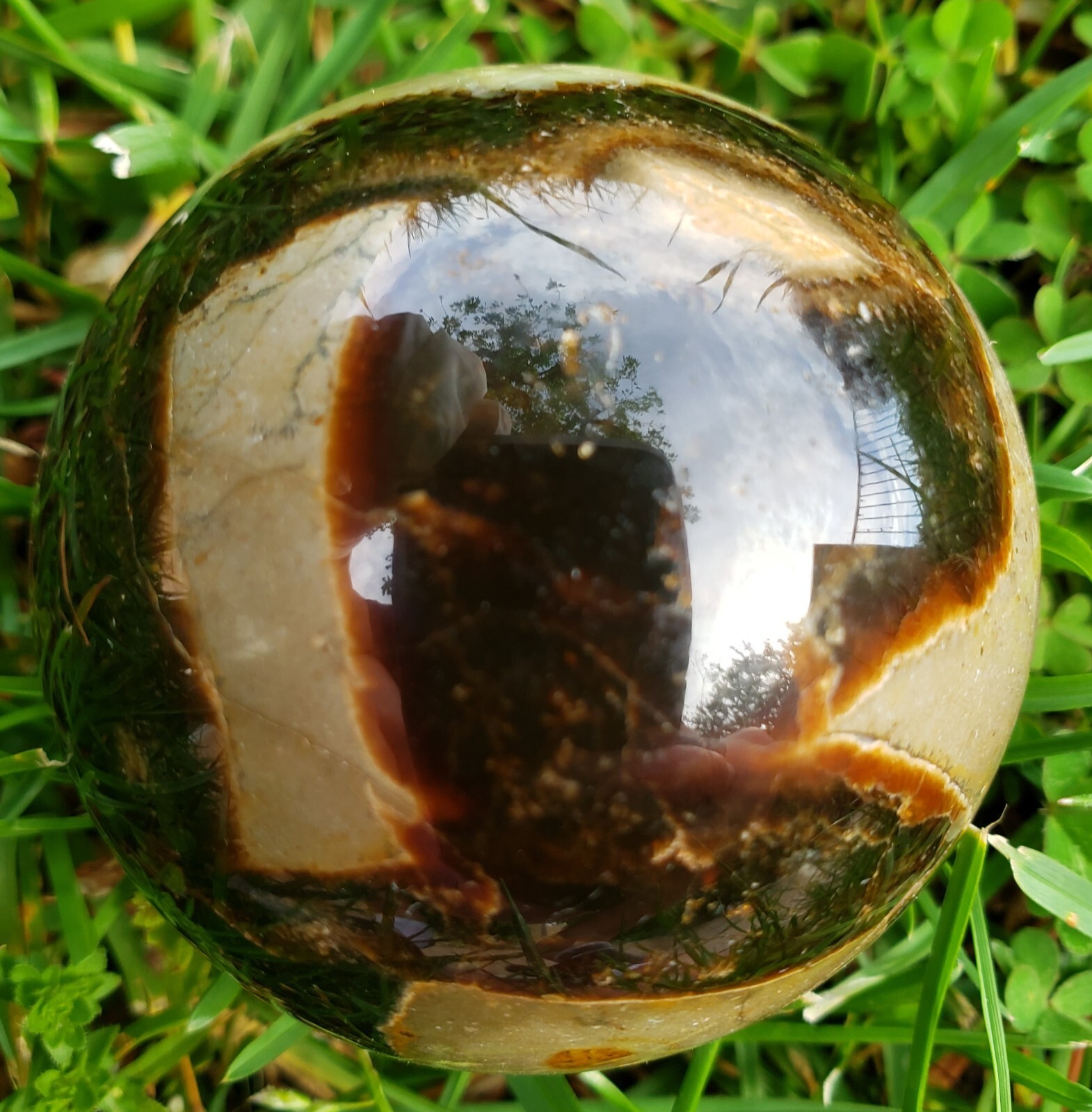 2.0″ Natural Septarium Septarian Dragon Egg Phosphorescent UV Crystal Sphere