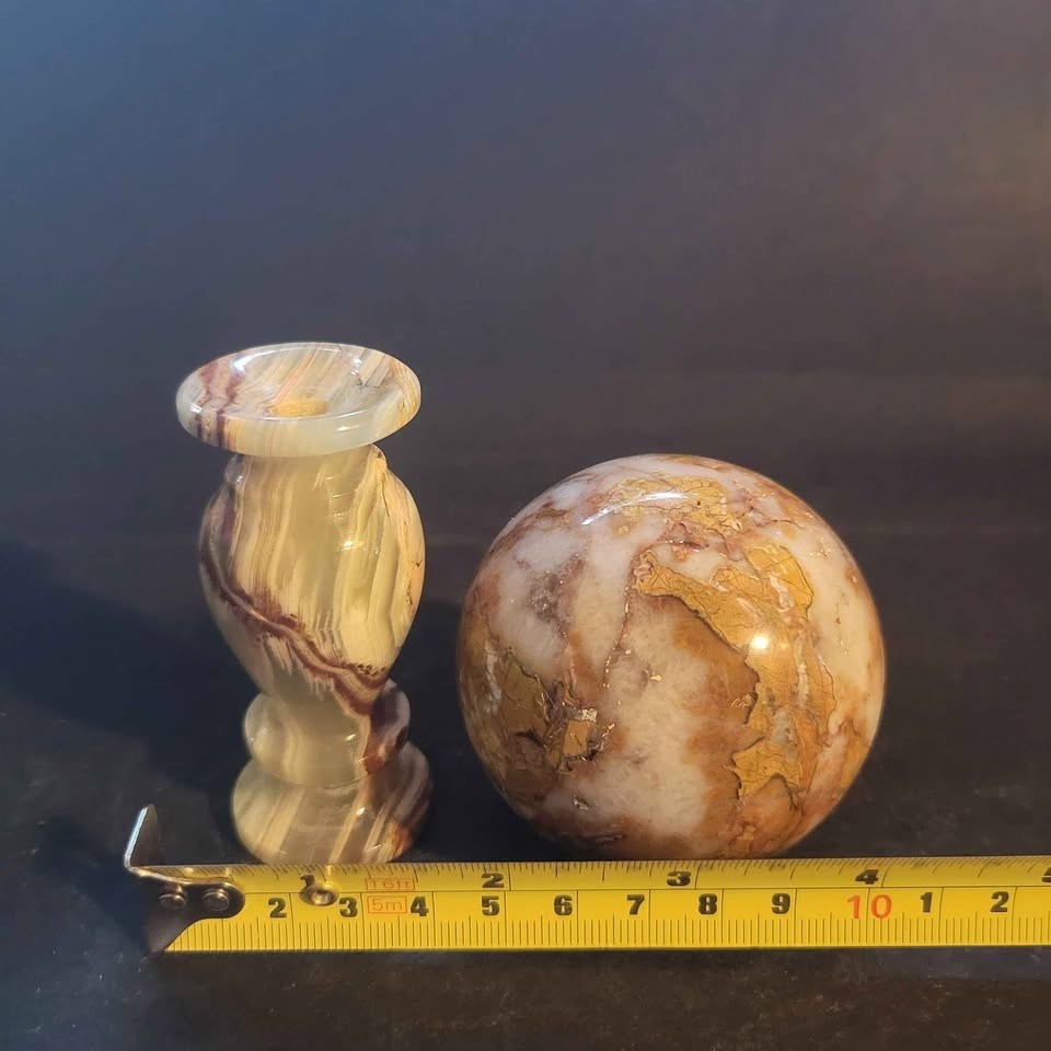 Jasper Sphere With Banded Onyx Stand