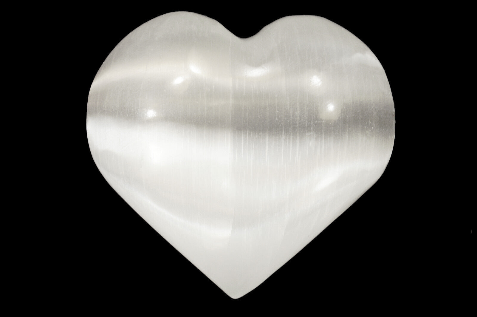 White Selenite Heart 2 1/2 ” Polished Healing Crystal Crown Chakra Reiki Stone
