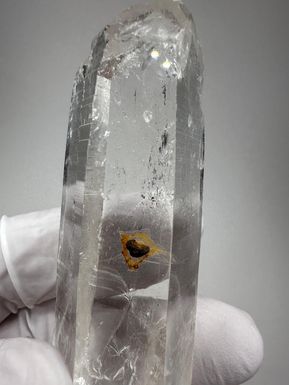 Optical Clear Colombian Lemurian Quartz Crystal Tantric Twin Point