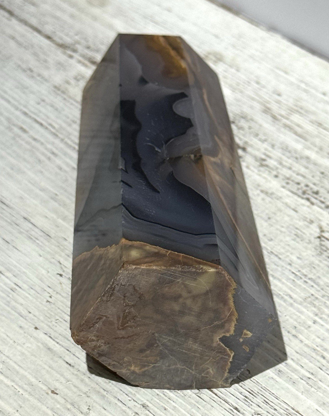 Volcano Agate Tower 5.25” Natural Stone UV Reactive