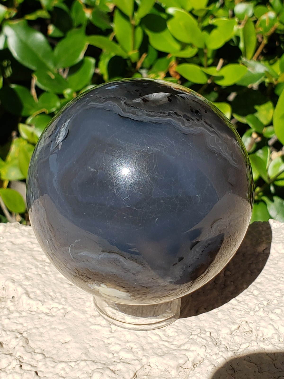 2.6″ Volcano Agate Sphere Ball Orb Stunning Green UV, 373g or 13.2 oz