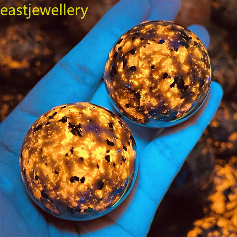 38mm+ Natural Yooperite Sphere quartz crystal Flame’s stone ball healing 1pc