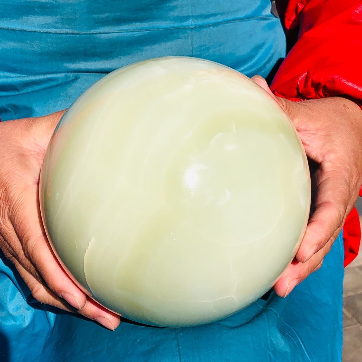 4900g Natural Afghan Jade Chakra Quartz Sphere healing ball Specimen