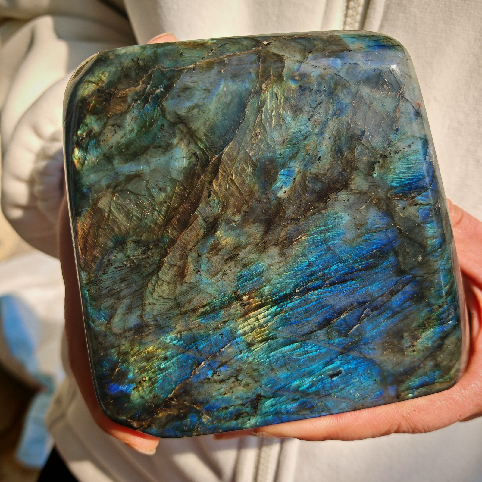 4.95LB Natural Labradorite Mineral Quartz Crystal Mineral Reiki healing