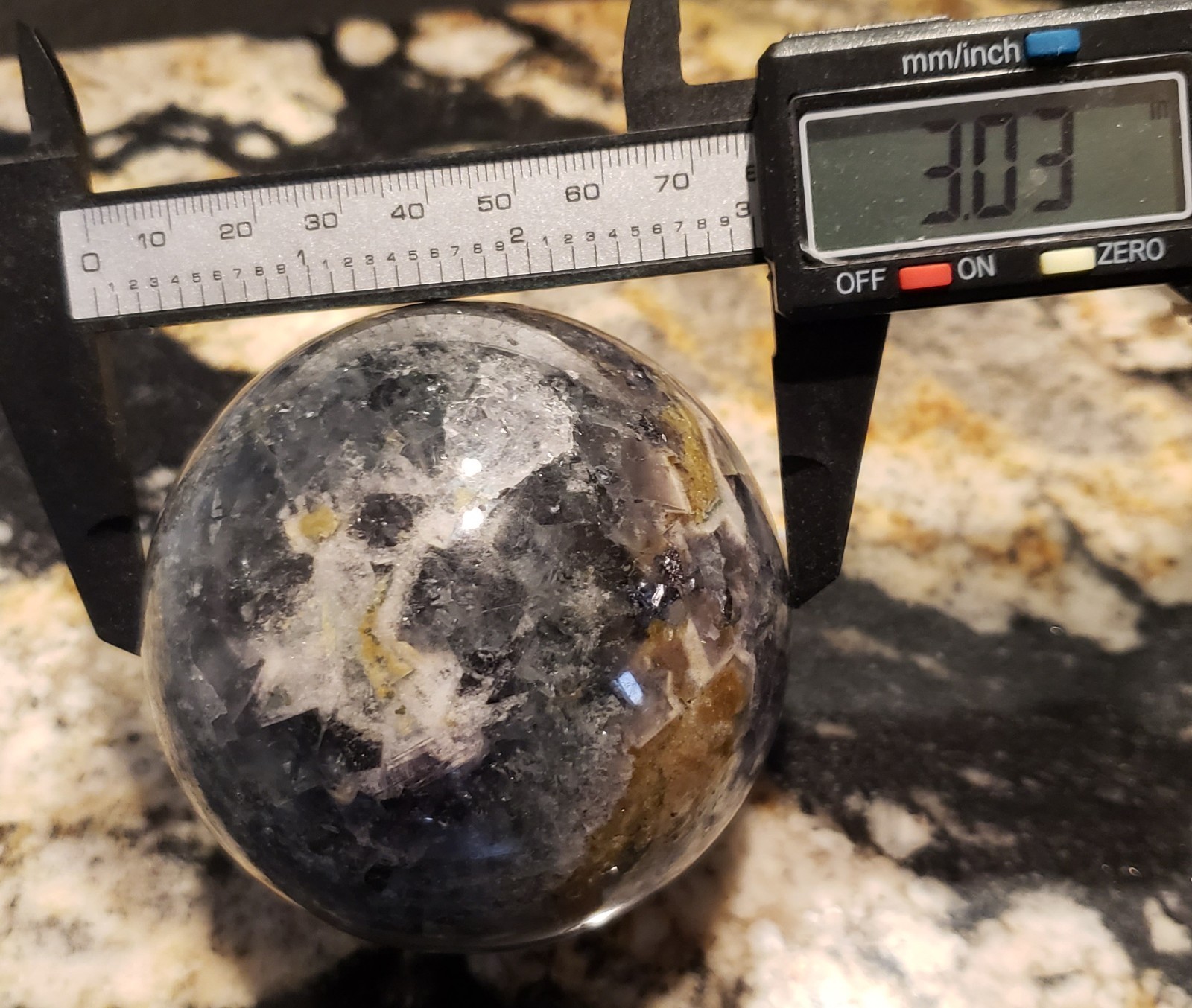 3″ Fluorite Root Crystal Sphere Orb Ball STRONG UV Mineral Druzy, 764g or 1.7 lb