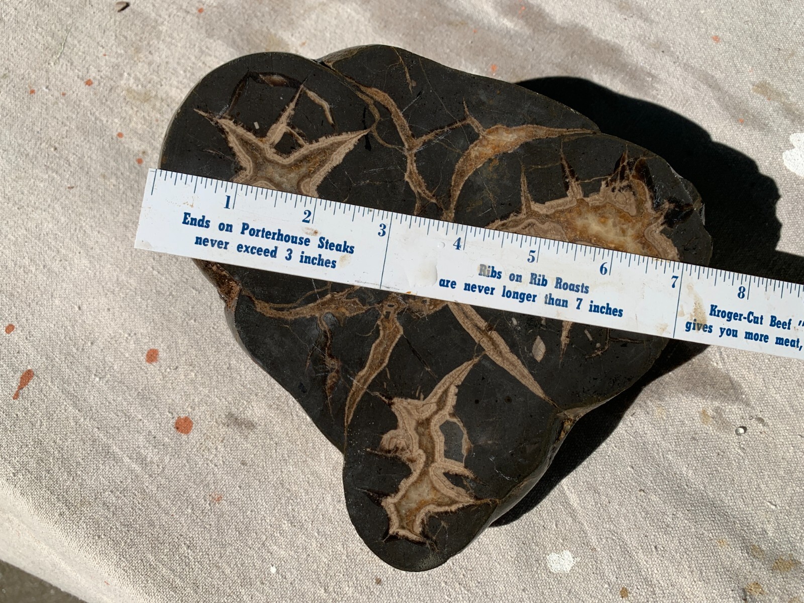 ☆4.7LB (2100Gr) 7 Inch Septarian TRIPLE Nodule 1/2 Geode Mineral from Utah☆722