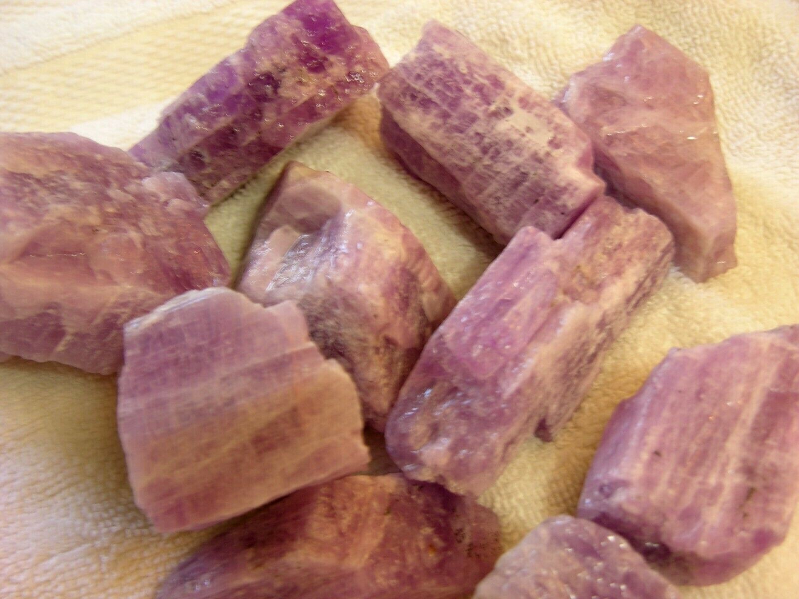 Kunzite crystal mine rough bigger pieces 1-3 inch 1/2 pound lots Nigeria