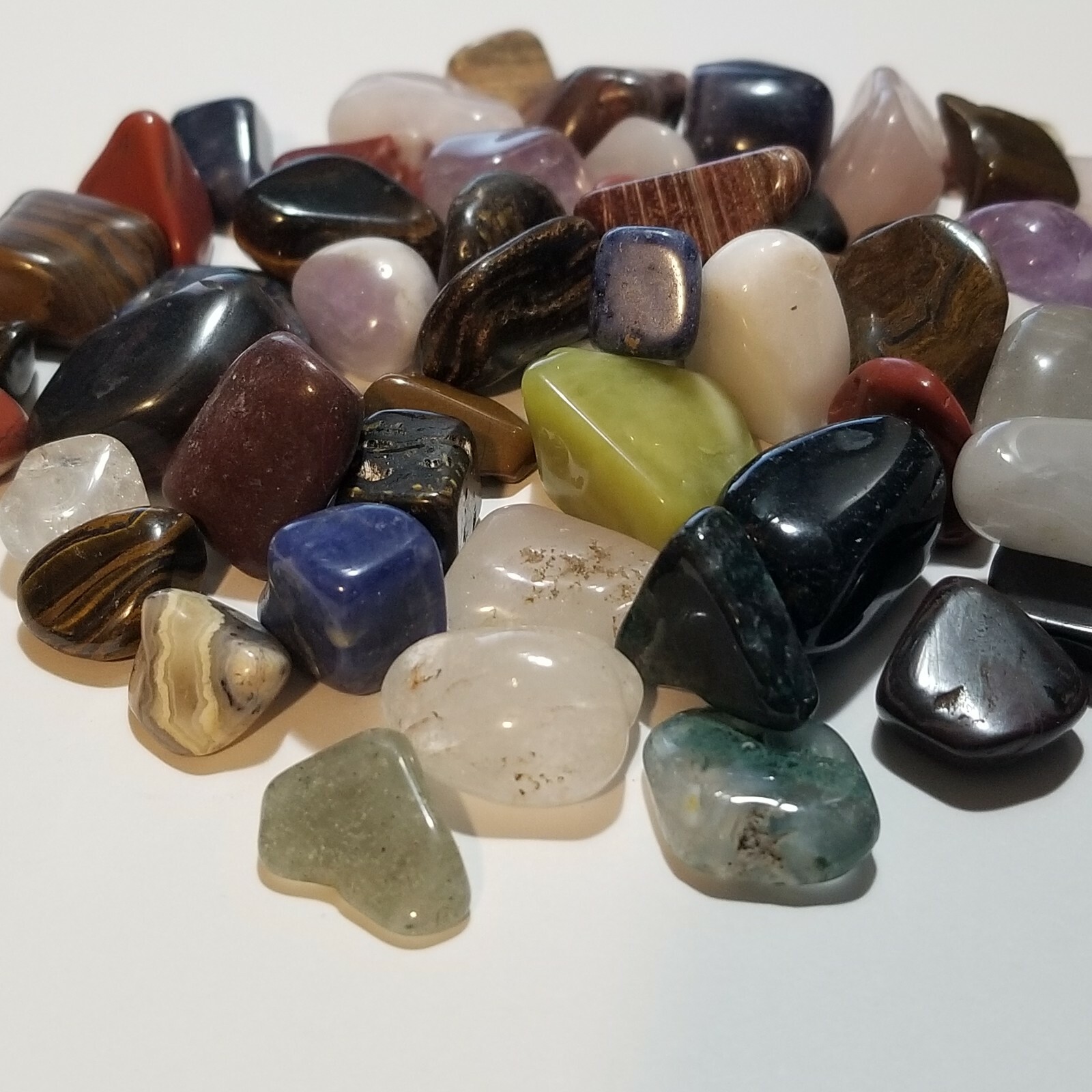 30-50 colorful Mixed Natural Assorted bulk tumbled Gem stone mix 1/4lb